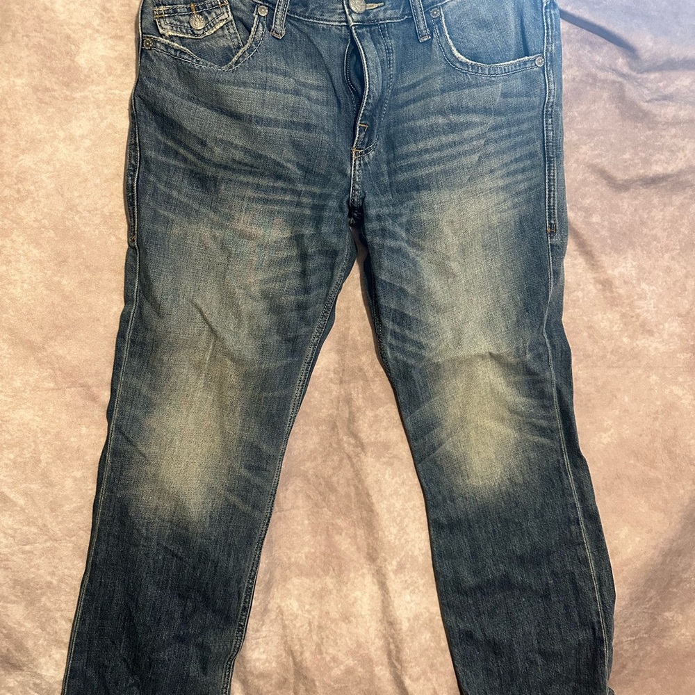 Rock & Republic Relaxed Fit Faded Blue Jeans